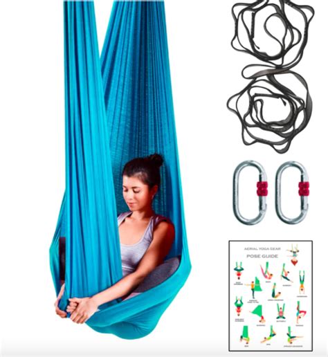 Aerial yoga hammock set with rigging equipment.  Uplift Active Yoga Ham...