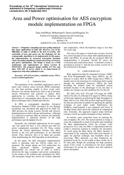 Aes encryption implementation.  The proposed AES implementation in FPGA finds spe...