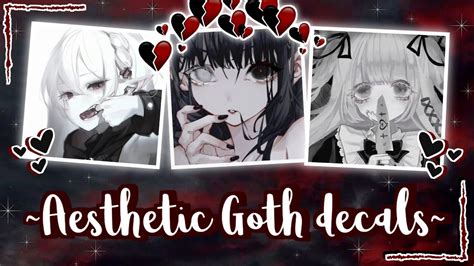 Aesthetic Goth icon decals / decal ids - YouTube