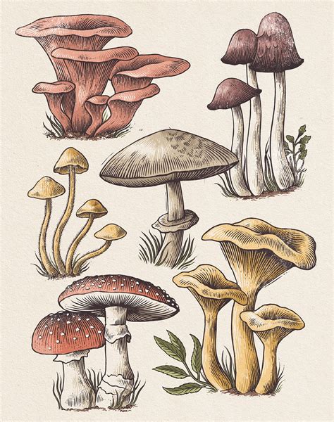 Aesthetic Mushroom Drawing
