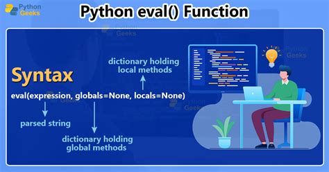 Aeval python.  The Python eval () function is a built-in function used to evalua...