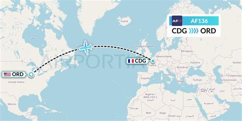 Track the live flight status of AF136 from Paris to Chicago with real-time updates on flight arrival, departure times, airport delays, and historical flight information.