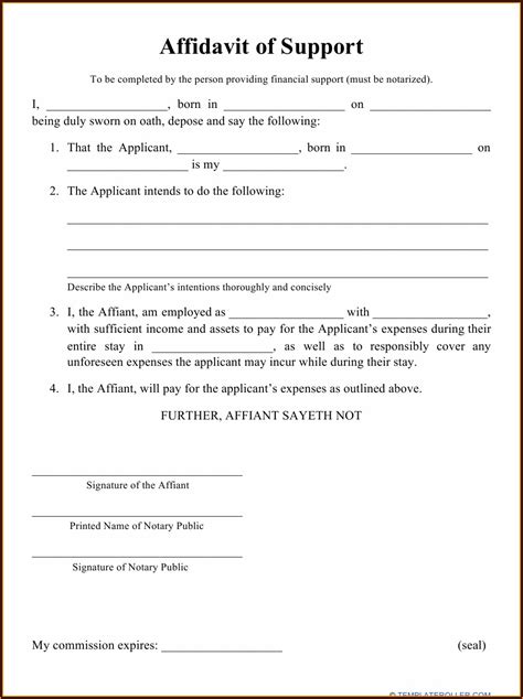 Affidavit Form For Immigration Form Resume Examples B8DVmMykmb