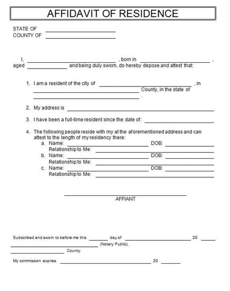 Affidavit Template Form in Word Excel PDF Formats