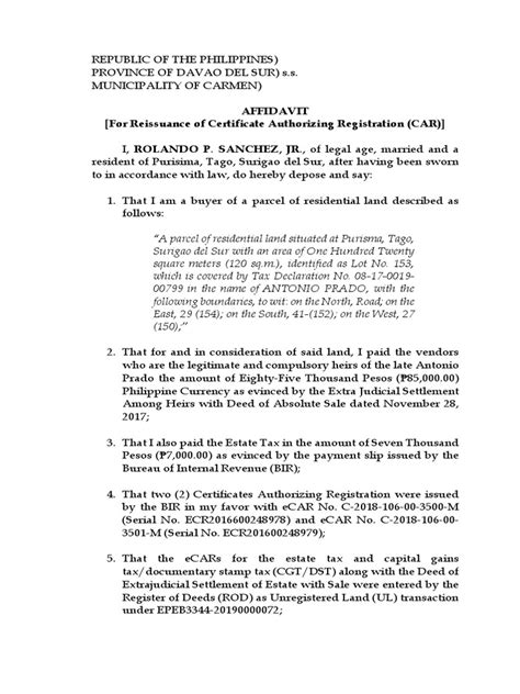 Affidavit for Reissuance of docx