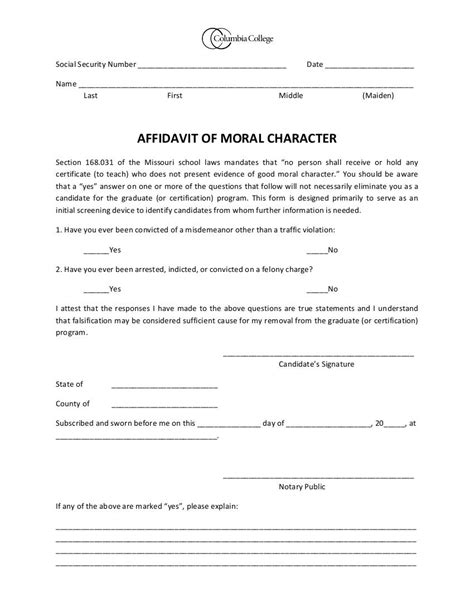 Affidavit of Character 12+ Examples, Format, Pdf