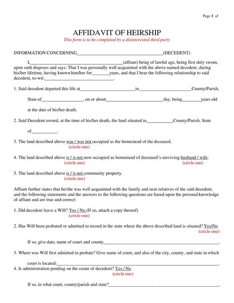 Affidavit of Heirship Texas Form PDF Fill Out and Sign Printable PDF