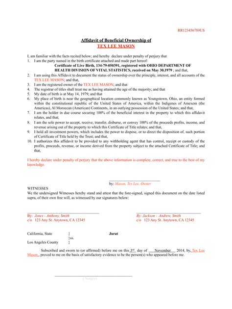 Affidavit of Ownership PDF