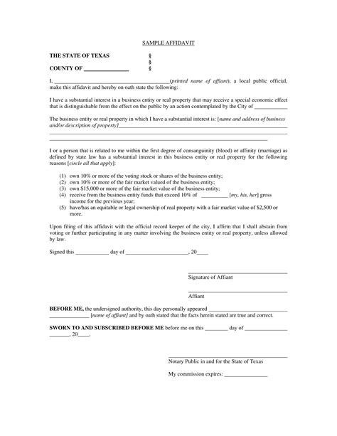 Affidavit of Rights Form 2