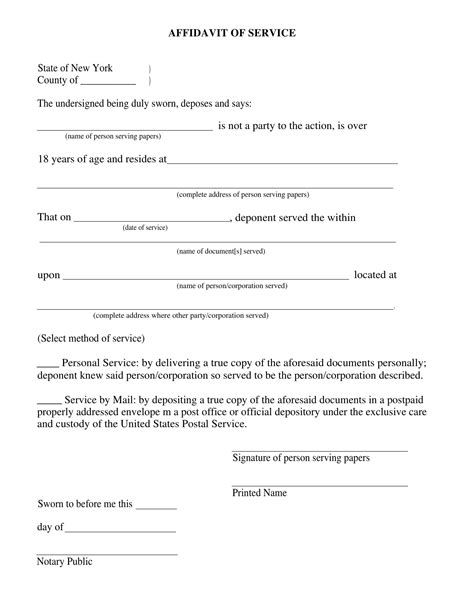 Affidavit of Service Form Examples, Format, Pdf Examples