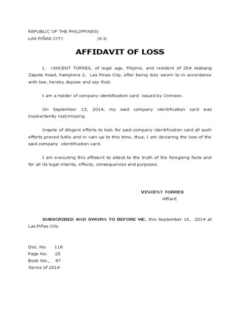 Affidavit of loss torres docx
