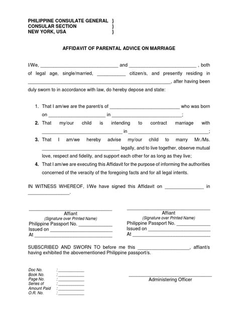 Affidavit of parental advice on marriage docx