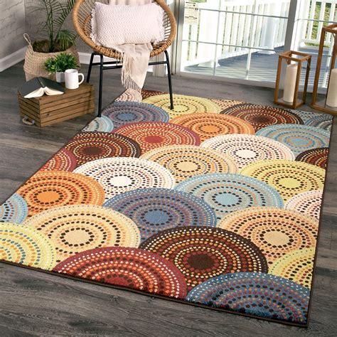Affordable area rugs. Affordable coziness at its best, this rug features a novel, country, cabin, and American-inspired pattern. Machine woven of heat-set polypropylene, it is both rich in style and value. Polypropylene is inherently stain, fade and wear resistant for fuss free maintenance. Country, lodge, style-inspired indoor area rug 