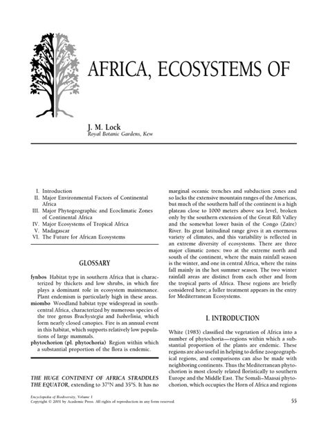 Africa of Ecosystem from Encyclopedia of Biodiversity Vol 1 31