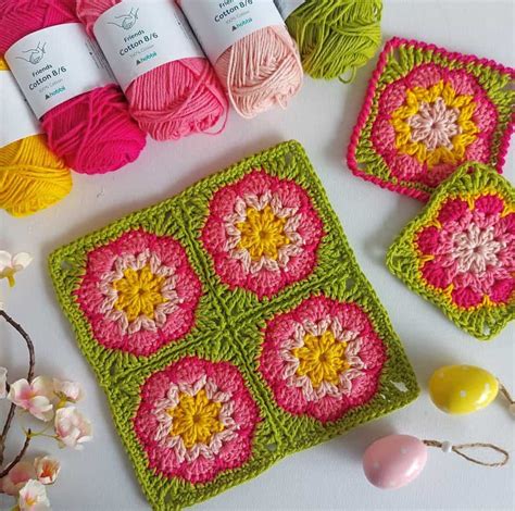 African flower granny square!
