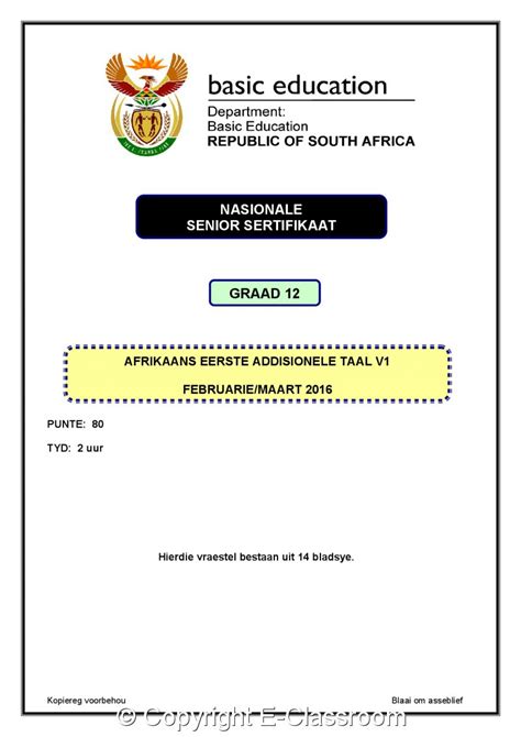 Afrikaans first additional language grade 12 vraestel 3 guidelines. - Warum noch über die ddr reden?.