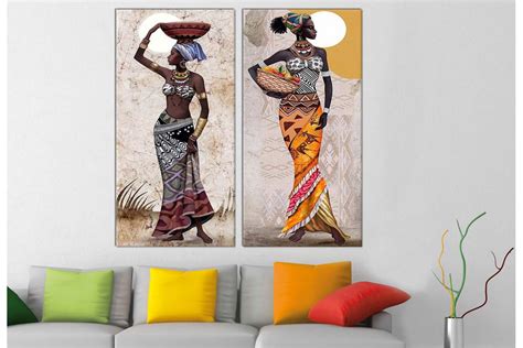 Afrikalı kadın yağlı boya tabloları