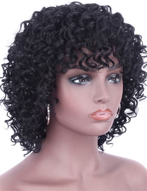Wig Quality: 100% virgin human hair wig. This afro curly human hair wig is full and soft, which gives you comfortable wearing experience. Summer Human Wig: Wear and go glueless wigs human hair, don't worry about the discomfort of the hot weather. Easy to wear, no glue needed and lightweight, just put it on and make a natural looking. . Afro wigs human hair