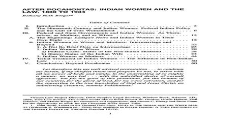 After Pocahontas American Indian Women and the Law 1830 1934