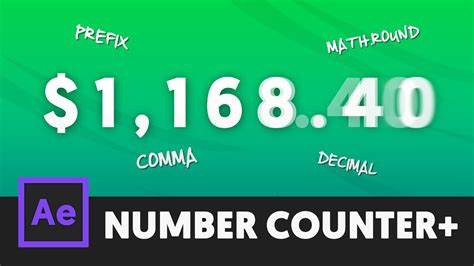 After effects number counter plugin.  The process also includes adding effects s...