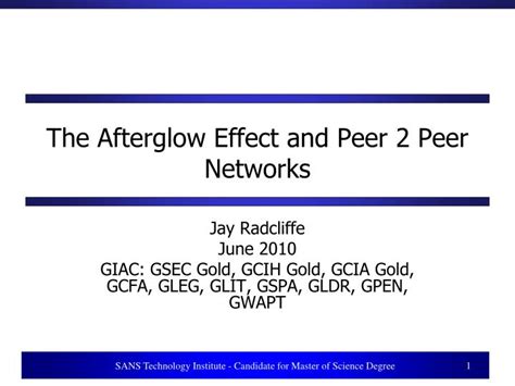 Afterglow Effect Peer 2 Peer Networks 33433
