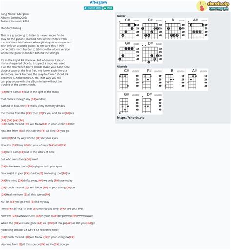 Afterglow Uke tab by Inxs - Ukulele Tabs