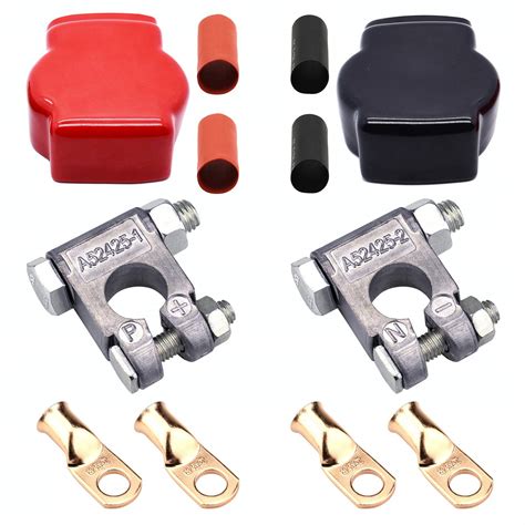 Battery Terminal Connectors, 0/2/4/6/8/10 AWG Battery Terminals, Heavy Duty Car Battery Terminal, Top Post Multiple Battery Terminal, with Shims Protector Cover. 4,406. 400+ bought in past month. $1499. FREE delivery Thu, Jun 6 on $35 of items shipped by Amazon. Arrives before Father's Day.. 