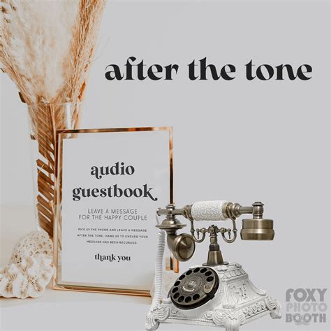 Afterthetone. After the Tone offers a unique service of recording voicemails from your guests at your wedding or other special occasions. You can relive the best memories from your favorite people and share them with your spouse or family. 