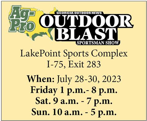 Ag pro outdoor blast. Make Plans To Attend The 2024 Ag-Pro Outdoor Blast July 26-28. Queen Triggerfish Added To Georgia Record Books. Jim Murray Jr. Wins Lake Eufaula BFL Bass Tournament. Lake Jackson Fishing Report — April 9, 2024. Available Now. April 2024 Issue. View This Issue 