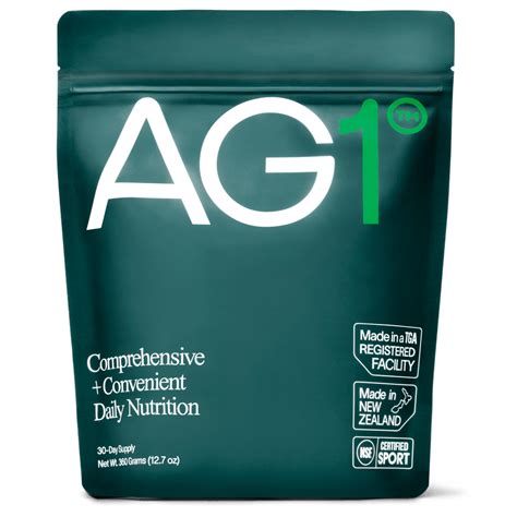 Athletic Greens Ingredients AG1 Vitamin and Mineral Blend. Vitamins in AG1 - AG1's vitamin and mineral blend is the foundation of its nutrient profile. With 21 essential vitamins and minerals, each serving of AG1 provides more than 100 percent of the recommended daily doses of vitamin C, vitamin E, thiamin (B1), riboflavin (B2), niacin, vitamin B6, folate, vitamin B12, biotin, and zinc..