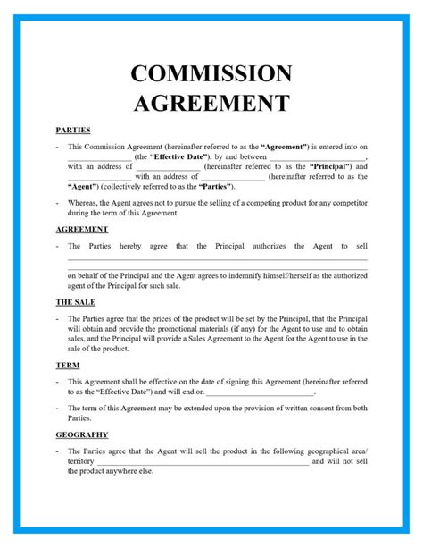 Agencies Commission Agreement Template doc