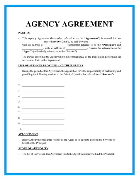 Agency Agreement Draft