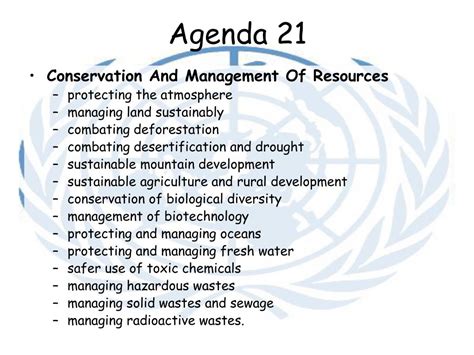 Agenda 21 Three Main Parts