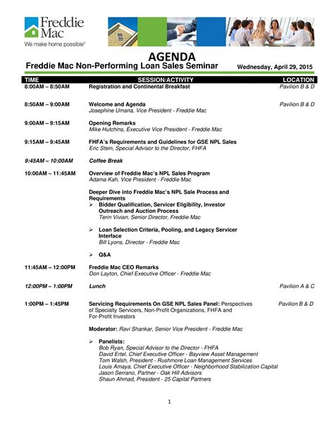 Agenda Fifth Seminar