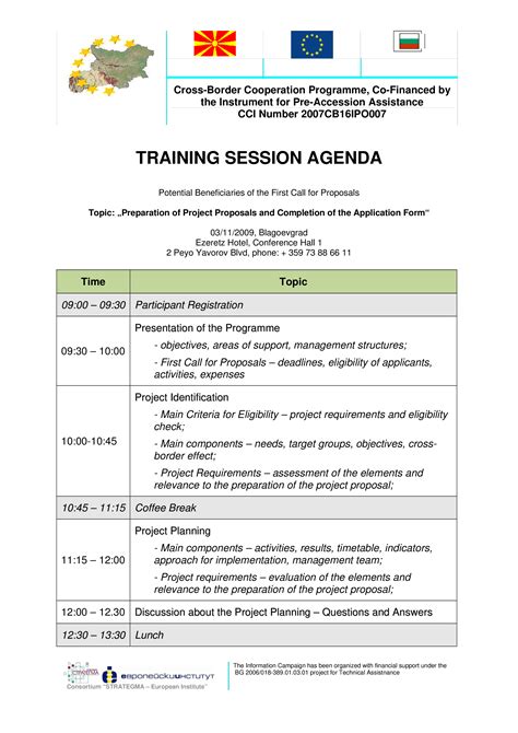 Agenda Fifth Seminar