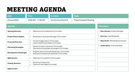 Agendas using Google Slides