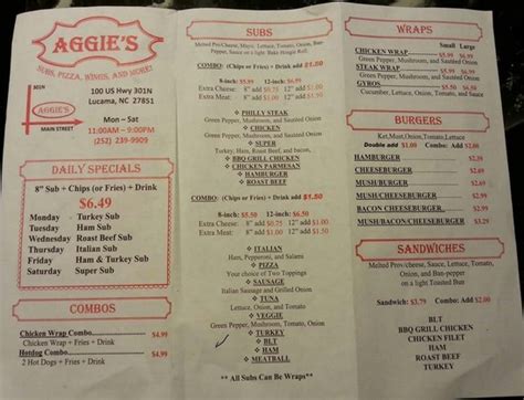 For a closer look at the menu items along with their p