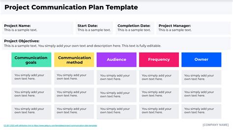Agile Communication Plan Template