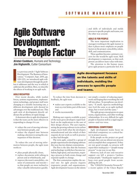 Agile Software Development The People Factor Pdf