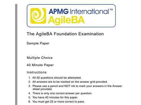 AgileBA-Foundation Exam