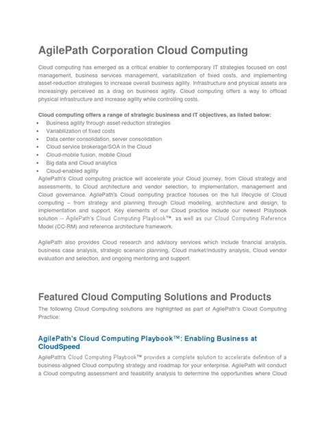 AgilePath Corporation Cloud Computing