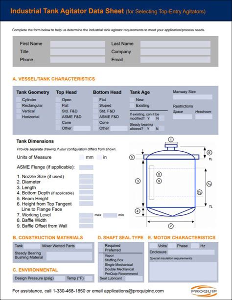 Agitator Data Sheet Form pdf
