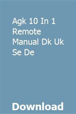 Agk 10 in 1 remote manual dk uk se de. - The abc clinical guide to herbs.