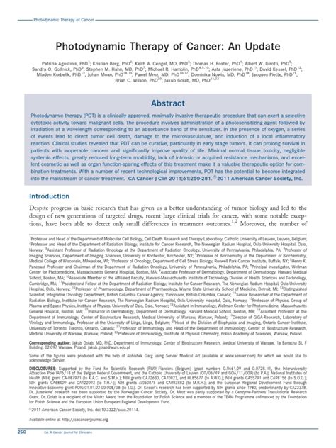 Agostinis Et Al 2011 CA A Cancer Journal for Clinicians