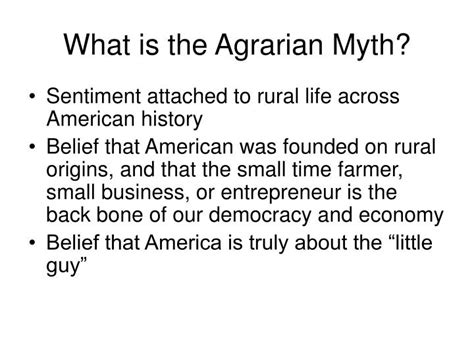 Agrarian Myht in USA
