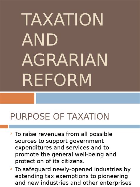 Agrarian Reform And Taxation g 4 BEED1 A 1