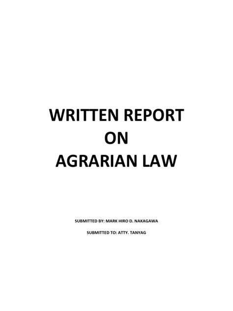 Agrarian Written Report Edited