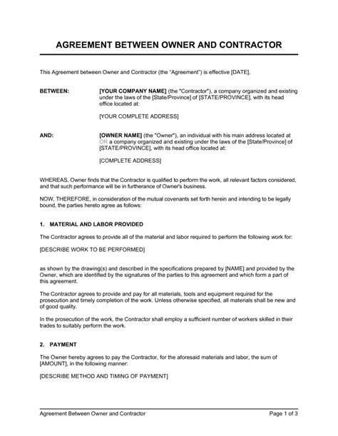 Agreement Between Subordinates And Company