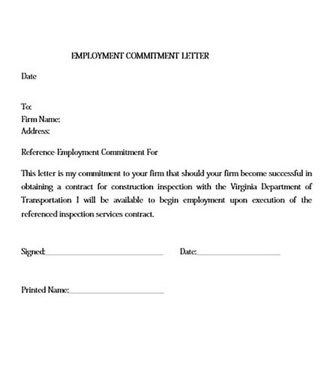 Agreement Commitment Sample Letter And How To Make It Impressive Read