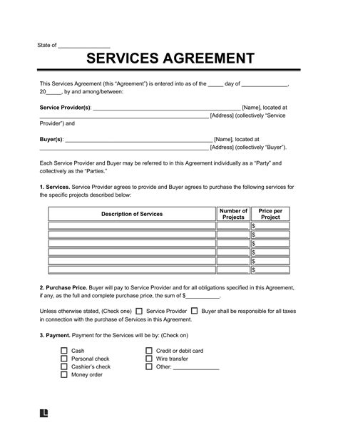 Agreement For Services Template